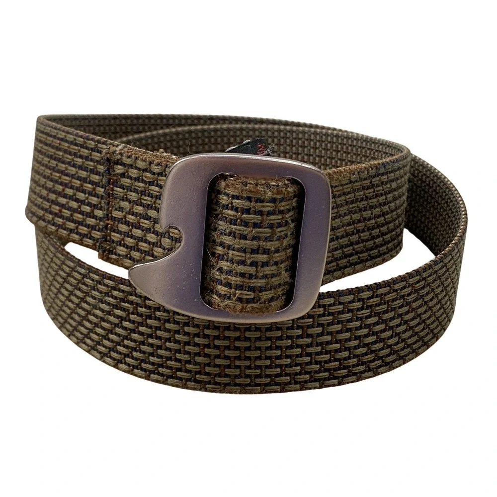 Bison Designs Belt Mens Medium Brown Nylon Webbing Bottle Opener 34 36 38